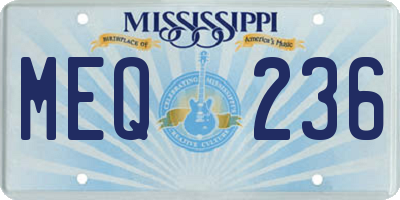 MS license plate MEQ236