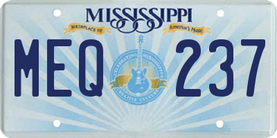 MS license plate MEQ237