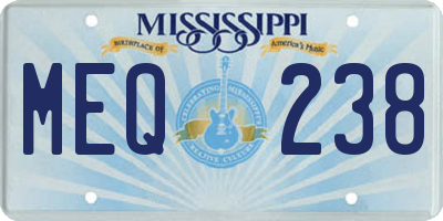 MS license plate MEQ238
