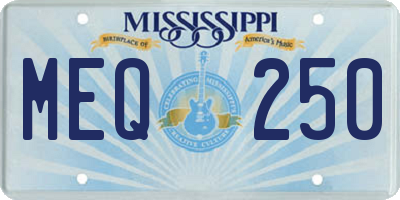 MS license plate MEQ250