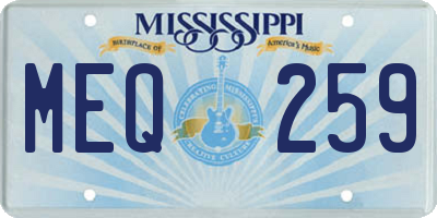 MS license plate MEQ259