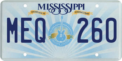 MS license plate MEQ260