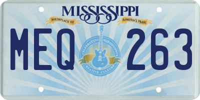 MS license plate MEQ263
