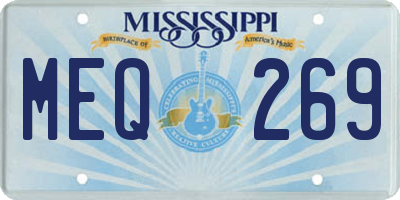 MS license plate MEQ269