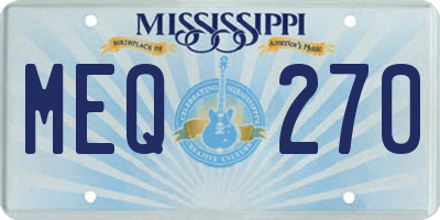 MS license plate MEQ270