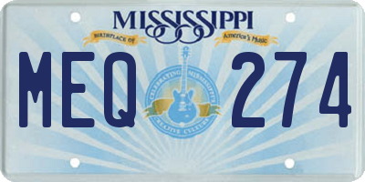 MS license plate MEQ274