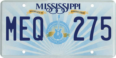 MS license plate MEQ275