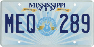 MS license plate MEQ289