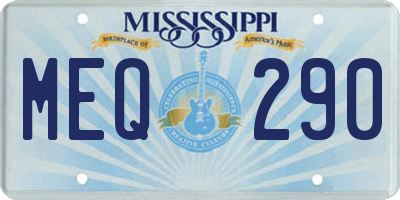 MS license plate MEQ290