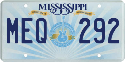 MS license plate MEQ292