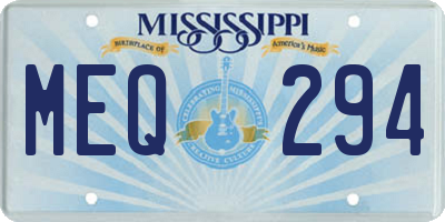 MS license plate MEQ294