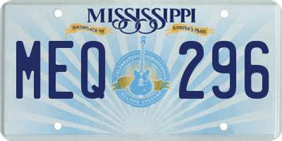 MS license plate MEQ296