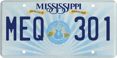 MS license plate MEQ301