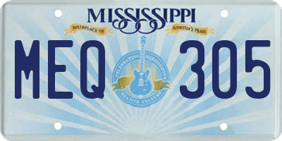 MS license plate MEQ305