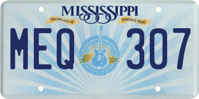 MS license plate MEQ307