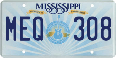 MS license plate MEQ308