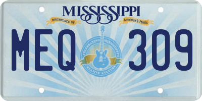 MS license plate MEQ309