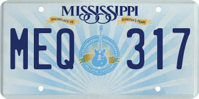 MS license plate MEQ317