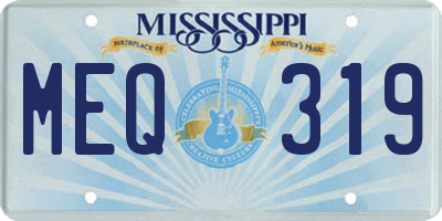 MS license plate MEQ319