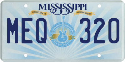 MS license plate MEQ320