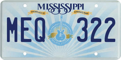 MS license plate MEQ322