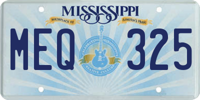 MS license plate MEQ325