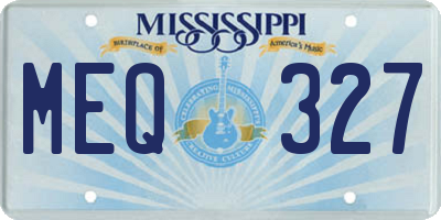 MS license plate MEQ327