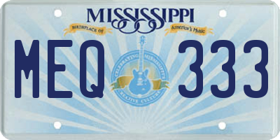 MS license plate MEQ333