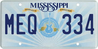 MS license plate MEQ334