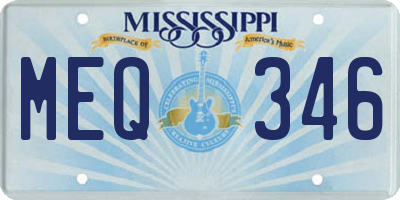 MS license plate MEQ346