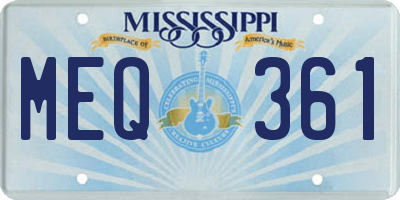 MS license plate MEQ361