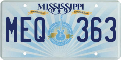 MS license plate MEQ363