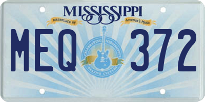 MS license plate MEQ372