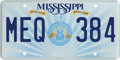 MS license plate MEQ384