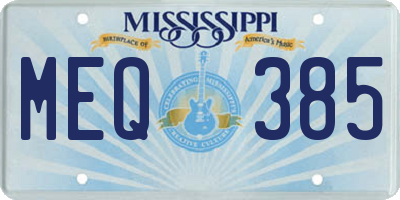 MS license plate MEQ385