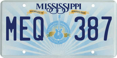 MS license plate MEQ387