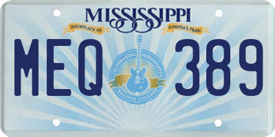 MS license plate MEQ389