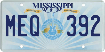MS license plate MEQ392
