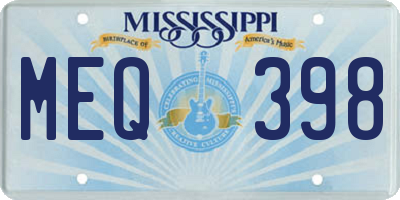 MS license plate MEQ398