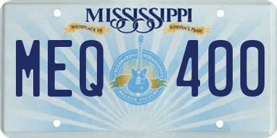 MS license plate MEQ400