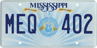 MS license plate MEQ402