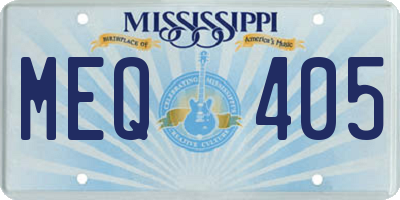 MS license plate MEQ405