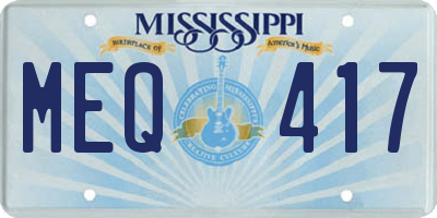 MS license plate MEQ417