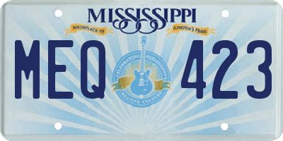 MS license plate MEQ423