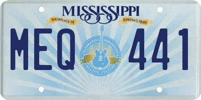 MS license plate MEQ441
