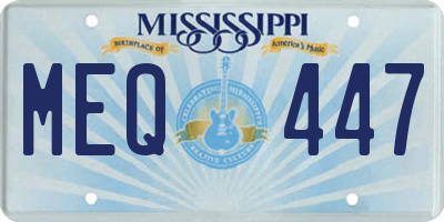 MS license plate MEQ447