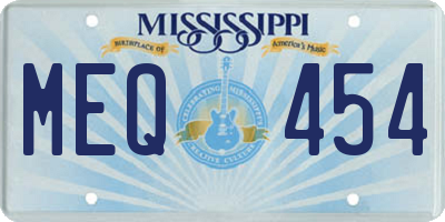 MS license plate MEQ454