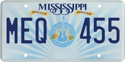 MS license plate MEQ455