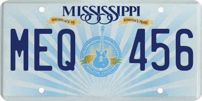 MS license plate MEQ456