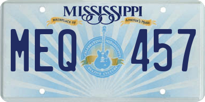 MS license plate MEQ457